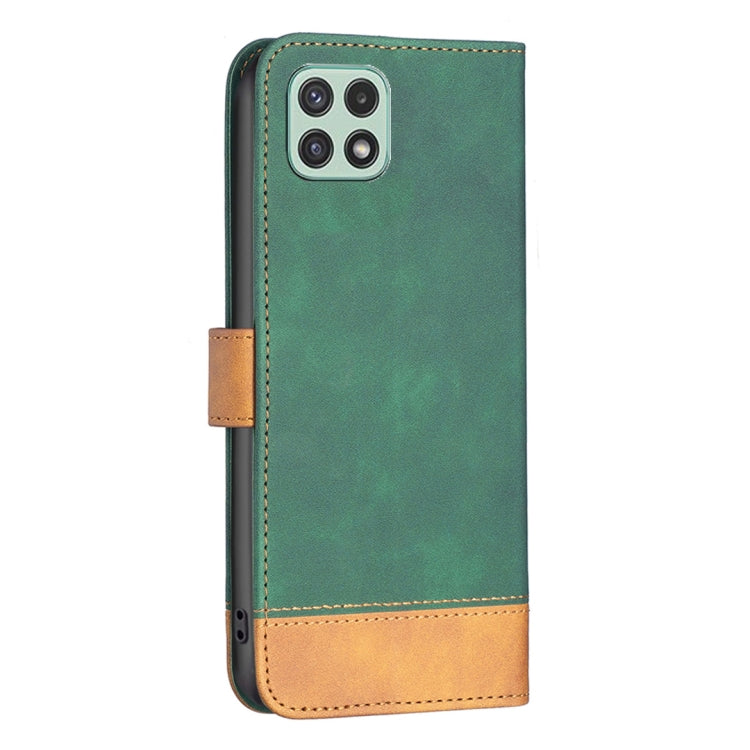 For Samsung Galaxy A22 5G BF11 Color Matching Skin Feel Leather Phone Case