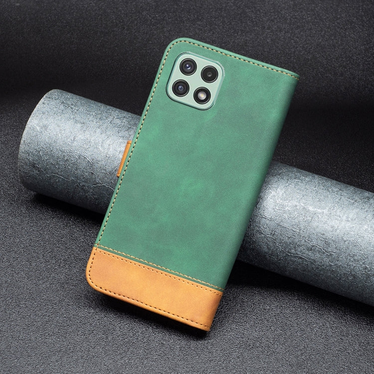 For Samsung Galaxy A22 5G BF11 Color Matching Skin Feel Leather Phone Case