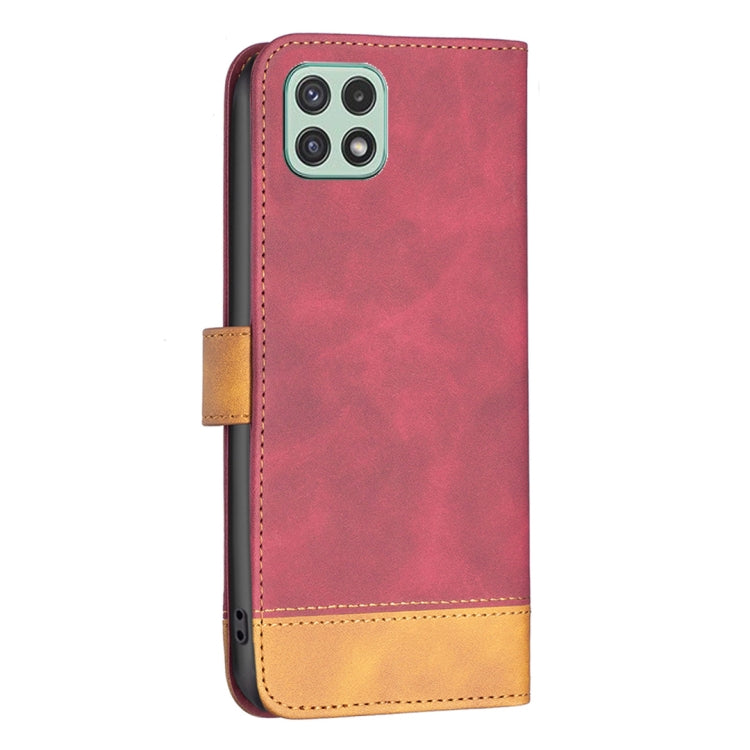 For Samsung Galaxy A22 5G BF11 Color Matching Skin Feel Leather Phone Case