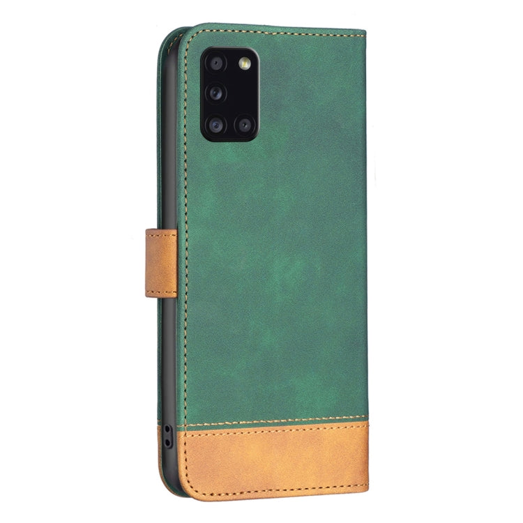 For Samsung Galaxy A31 BF11 Color Matching Skin Feel Leather Phone Case