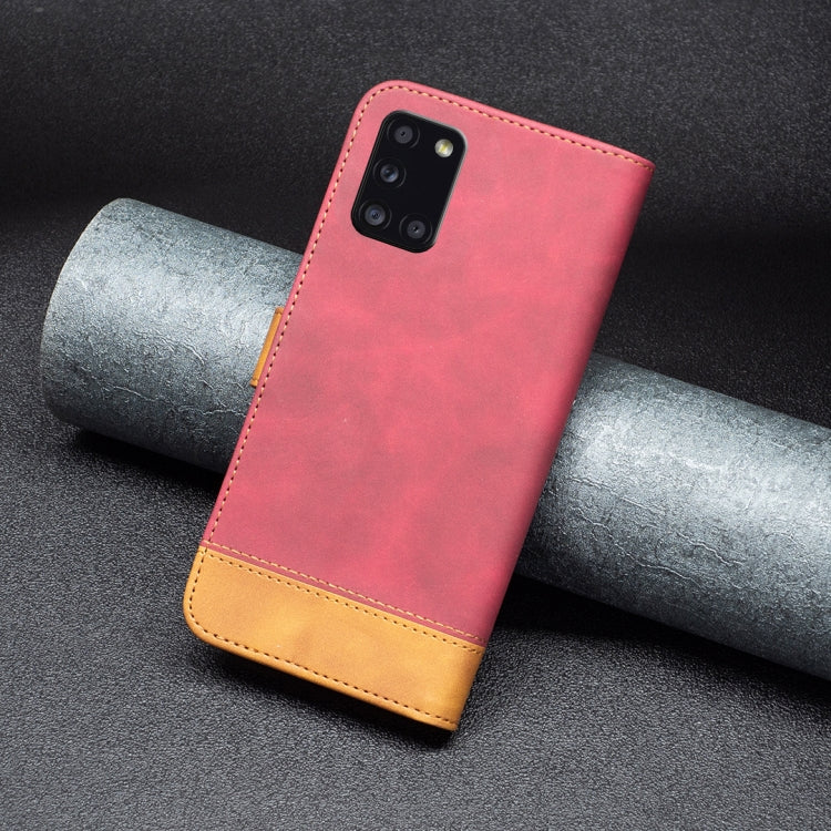 For Samsung Galaxy A31 BF11 Color Matching Skin Feel Leather Phone Case