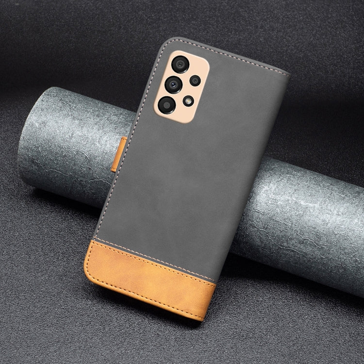 For Samsung Galaxy A33 BF11 Color Matching Skin Feel Leather Phone Case