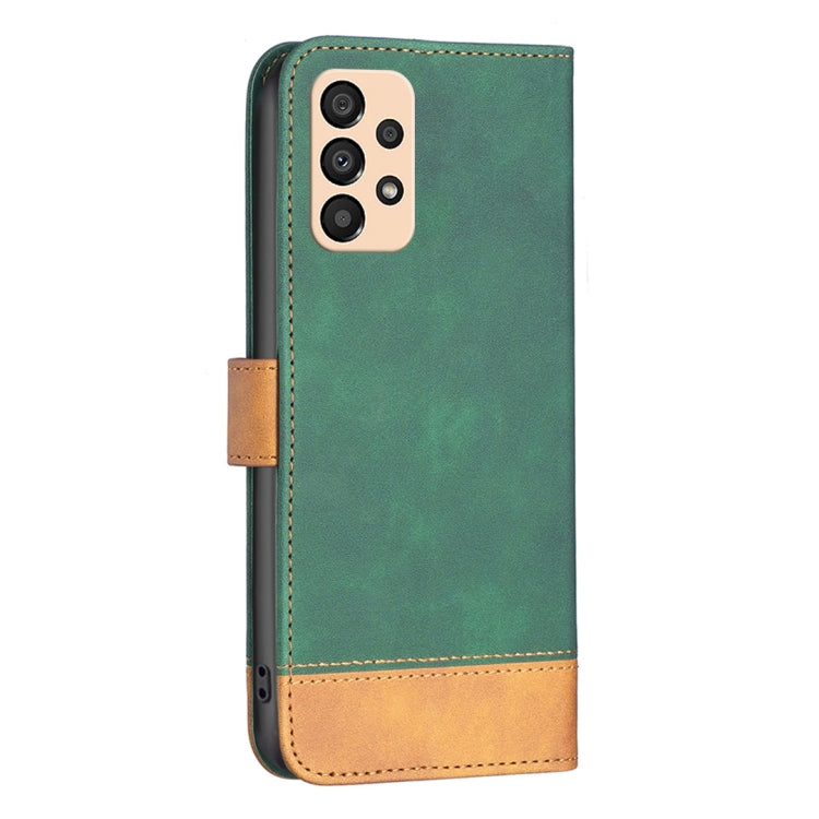 For Samsung Galaxy A33 BF11 Color Matching Skin Feel Leather Phone Case