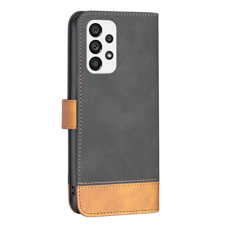 For Samsung Galaxy A73 BF11 Color Matching Skin Feel Leather Phone Case