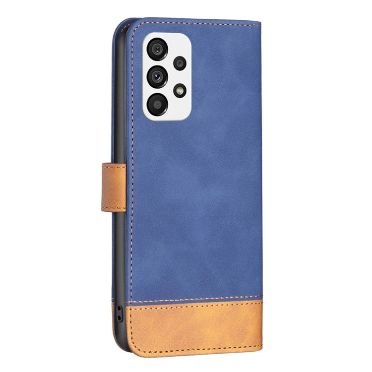 For Samsung Galaxy A73 BF11 Color Matching Skin Feel Leather Phone Case