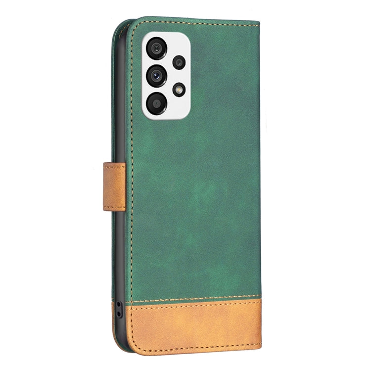 For Samsung Galaxy A73 BF11 Color Matching Skin Feel Leather Phone Case