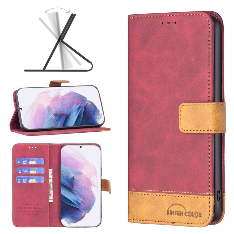 For Samsung Galaxy S21+ 5G BF11 Color Matching Skin Feel Leather Phone Case