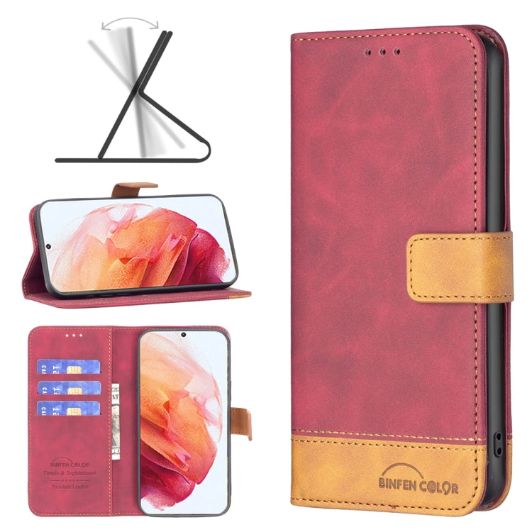 For Samsung Galaxy S21 5G BF11 Color Matching Skin Feel Leather Phone Case
