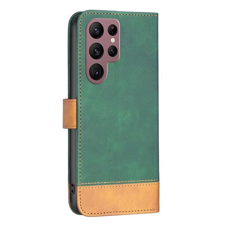 For Samsung Galaxy S22 Ultra 5G BF11 Color Matching Skin Feel Leather Phone Case