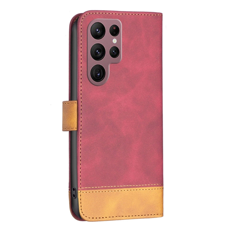 For Samsung Galaxy S22 Ultra 5G BF11 Color Matching Skin Feel Leather Phone Case
