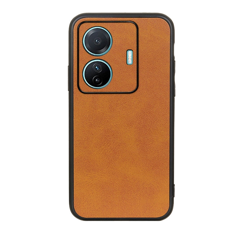 For vivo S15e Accurate Hole Two-color Calf Texture PU Phone Case