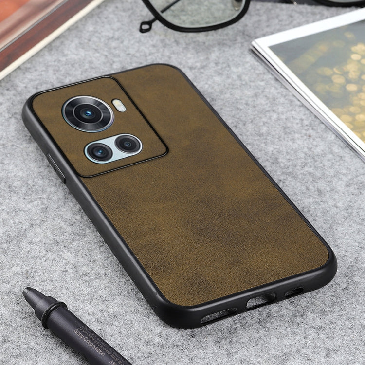 For OnePlus Ace Accurate Hole Two-color Calf Texture PU Phone Case