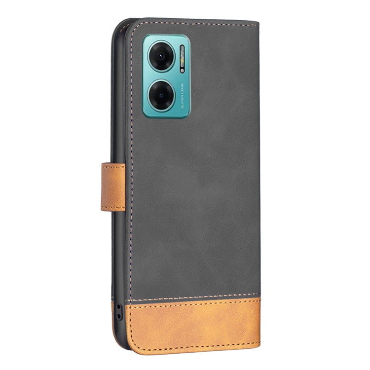 For Xiaomi Redmi 10 5G / Note 11E BF11 Color Matching Skin Feel Leather Phone Case