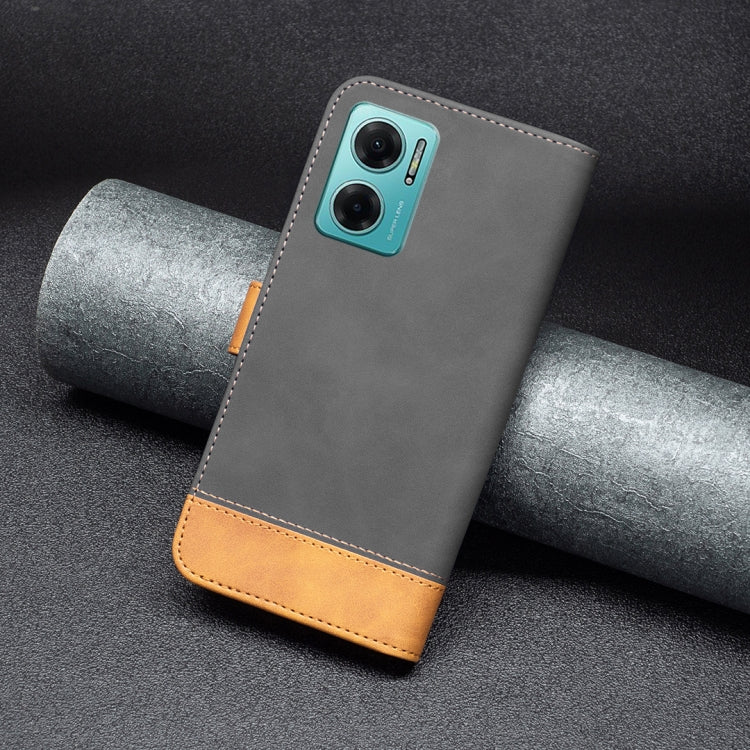 For Xiaomi Redmi 10 5G / Note 11E BF11 Color Matching Skin Feel Leather Phone Case