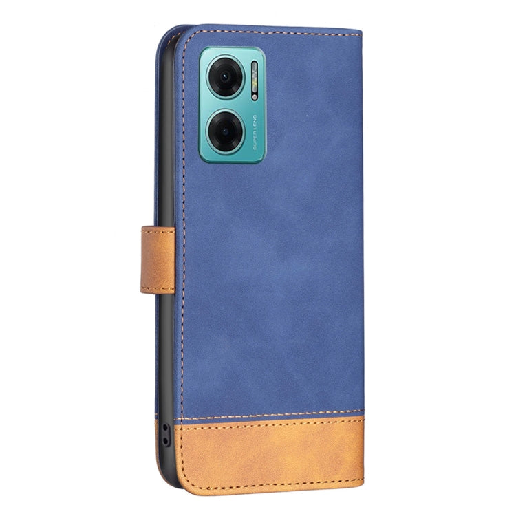 For Xiaomi Redmi 10 5G / Note 11E BF11 Color Matching Skin Feel Leather Phone Case