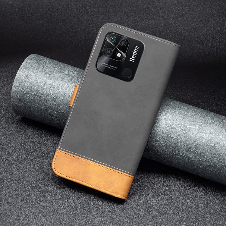 For Xiaomi Redmi 10C BF11 Color Matching Skin Feel Leather Phone Case