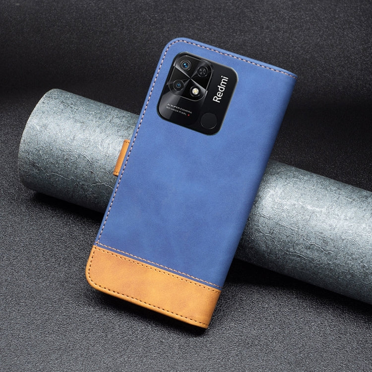 For Xiaomi Redmi 10C BF11 Color Matching Skin Feel Leather Phone Case