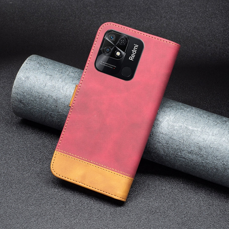 For Xiaomi Redmi 10C BF11 Color Matching Skin Feel Leather Phone Case