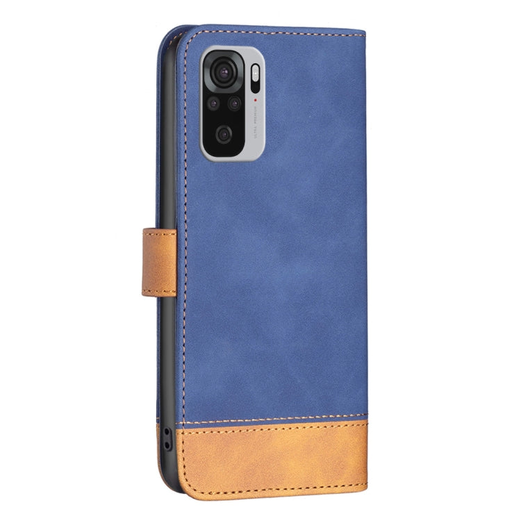 For Xiaomi Redmi Note 10S BF11 Color Matching Skin Feel Leather Phone Case