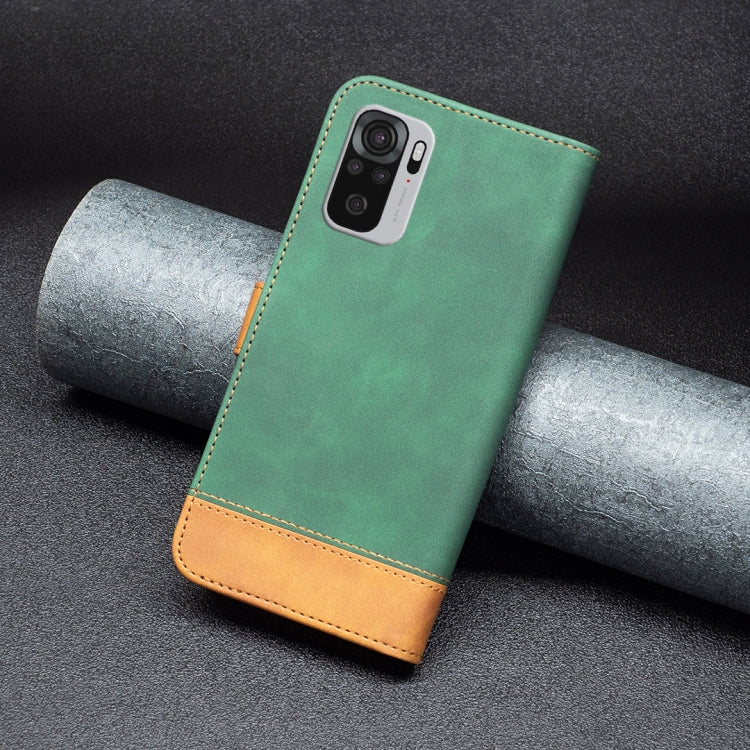 For Xiaomi Redmi Note 10S BF11 Color Matching Skin Feel Leather Phone Case
