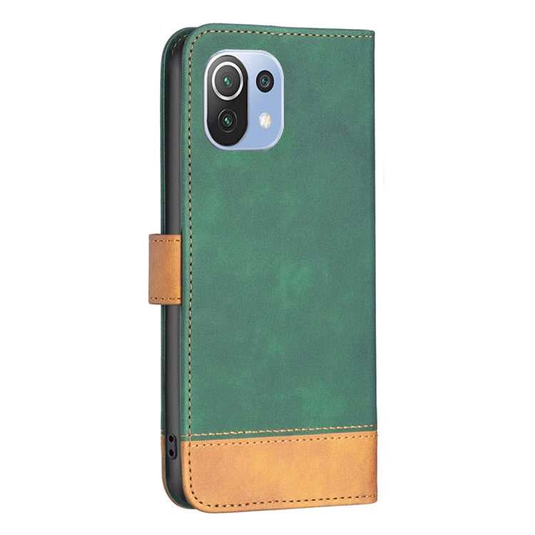 For Xiaomi Mi 11 Lite BF11 Color Matching Skin Feel Leather Phone Case