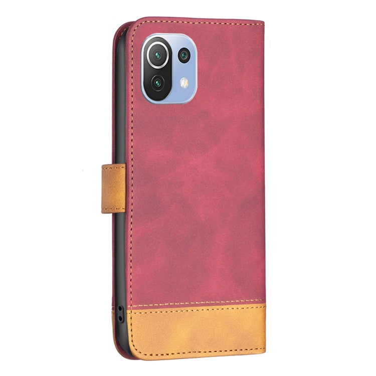 For Xiaomi Mi 11 Lite BF11 Color Matching Skin Feel Leather Phone Case