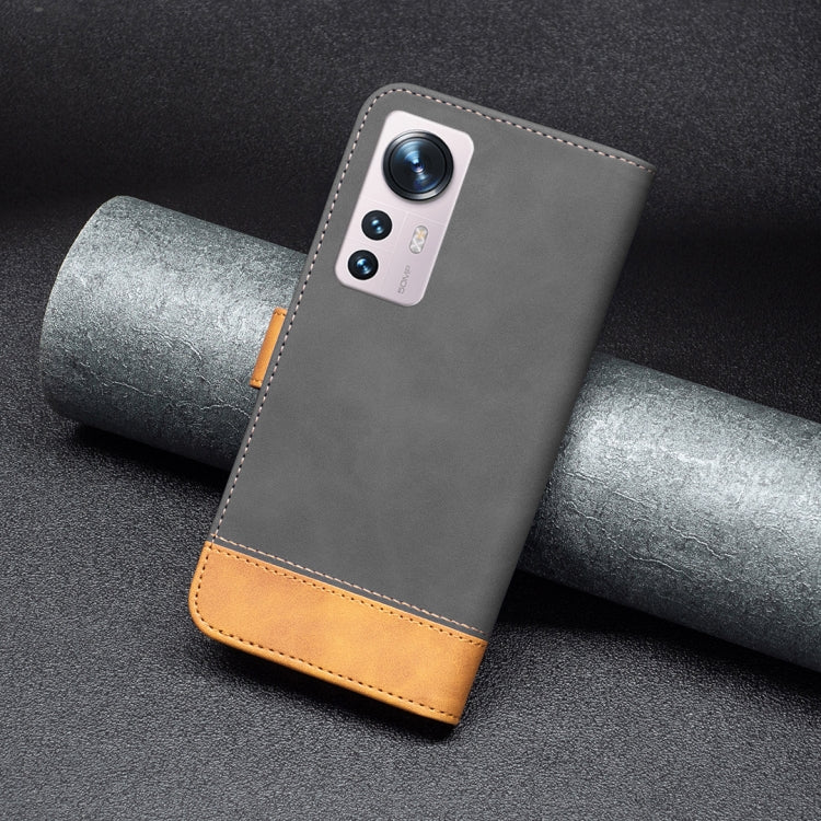 For Xiaomi 12 BF11 Color Matching Skin Feel Leather Phone Case