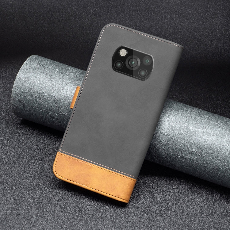 For Xiaomi Poco X3 BF11 Color Matching Skin Feel Leather Phone Case