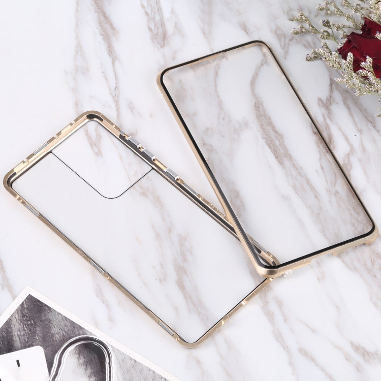 For Samsung Galaxy S21 Ultra 5G HD Magnetic Metal Tempered Glass Phone Case