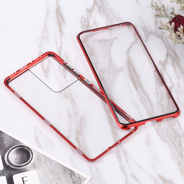 For Samsung Galaxy S21 Ultra 5G HD Magnetic Metal Tempered Glass Phone Case