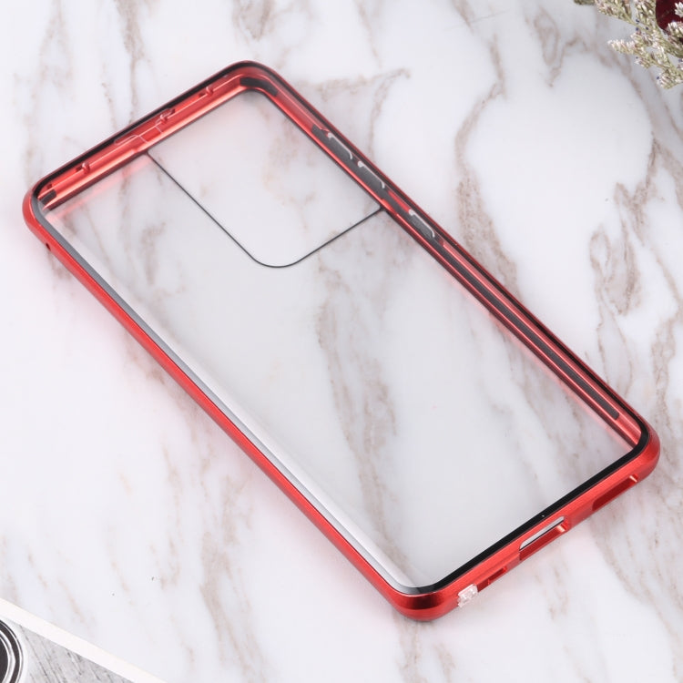 For Samsung Galaxy S21 Ultra 5G HD Magnetic Metal Tempered Glass Phone Case
