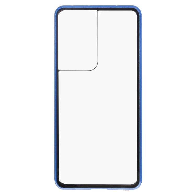 For Samsung Galaxy S21 Ultra 5G HD Magnetic Metal Tempered Glass Phone Case