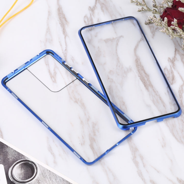 For Samsung Galaxy S21 Ultra 5G HD Magnetic Metal Tempered Glass Phone Case