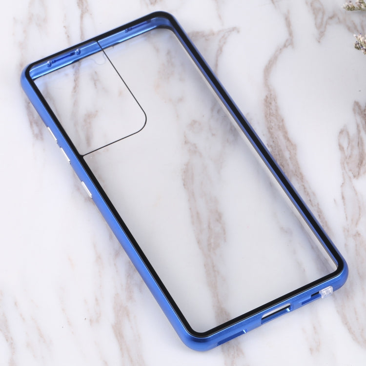For Samsung Galaxy S21 Ultra 5G HD Magnetic Metal Tempered Glass Phone Case
