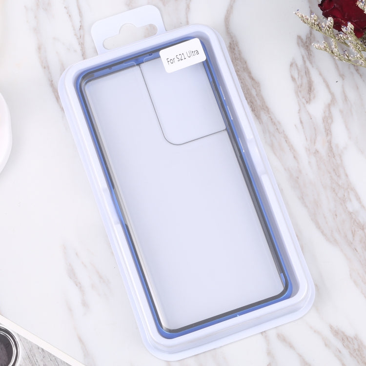 For Samsung Galaxy S21 Ultra 5G HD Magnetic Metal Tempered Glass Phone Case