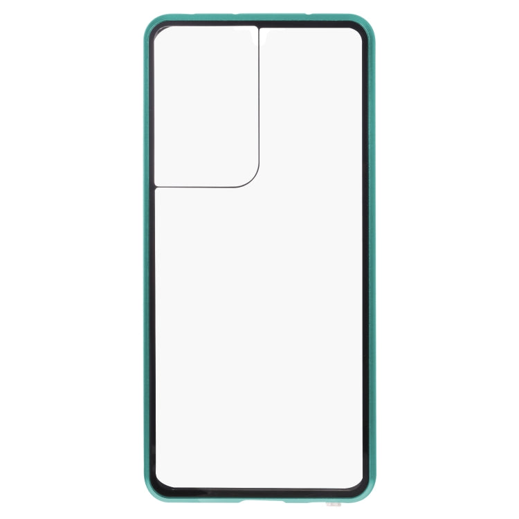 For Samsung Galaxy S21 Ultra 5G HD Magnetic Metal Tempered Glass Phone Case