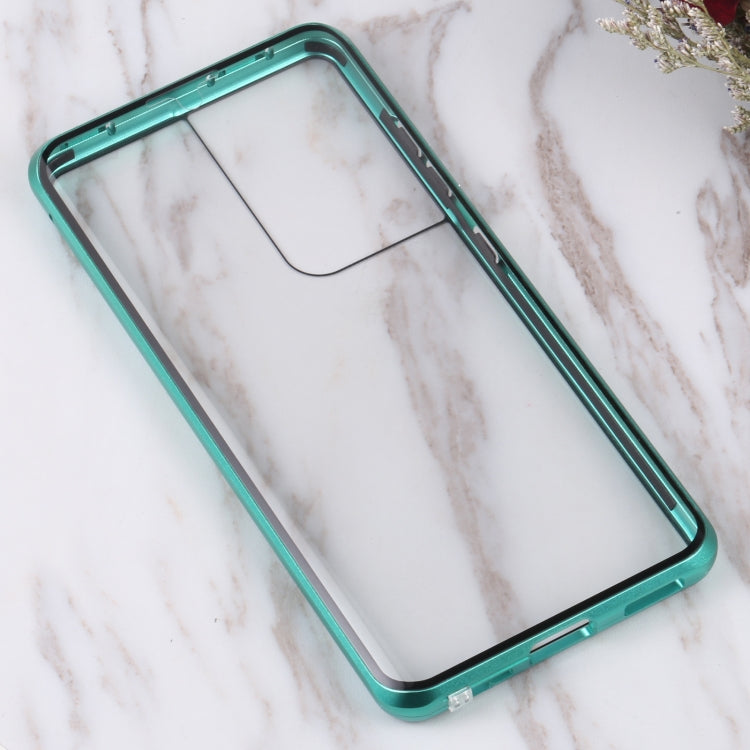 For Samsung Galaxy S21 Ultra 5G HD Magnetic Metal Tempered Glass Phone Case