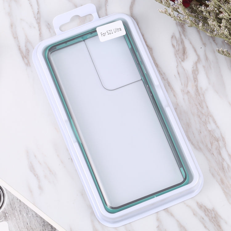 For Samsung Galaxy S21 Ultra 5G HD Magnetic Metal Tempered Glass Phone Case