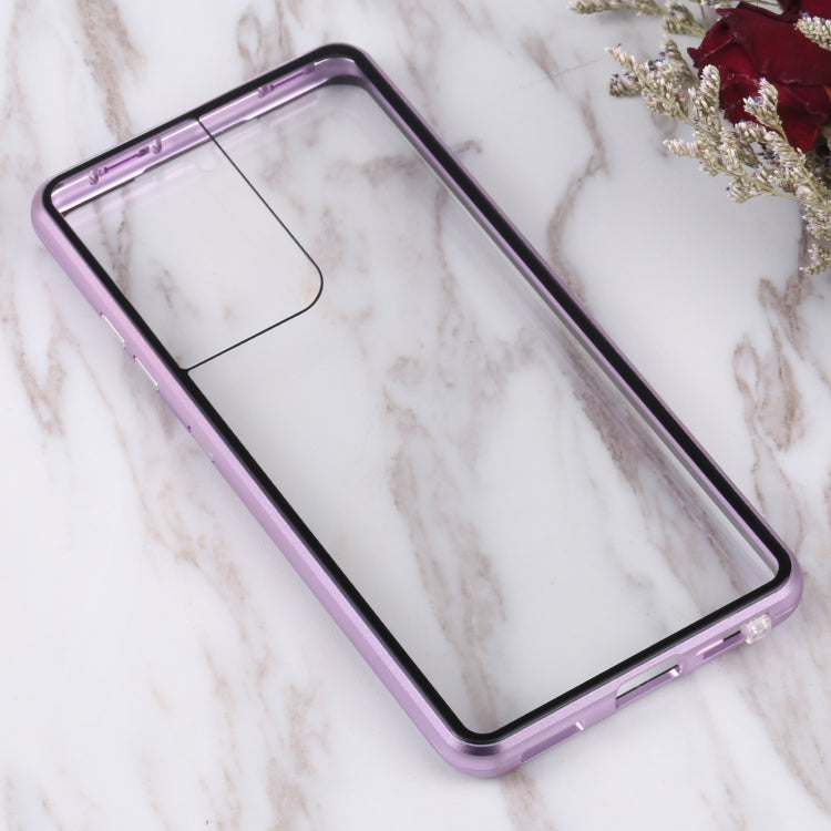 For Samsung Galaxy S21 Ultra 5G HD Magnetic Metal Tempered Glass Phone Case