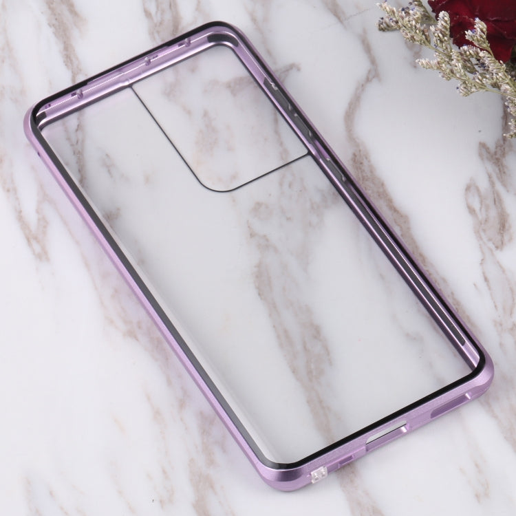 For Samsung Galaxy S21 Ultra 5G HD Magnetic Metal Tempered Glass Phone Case