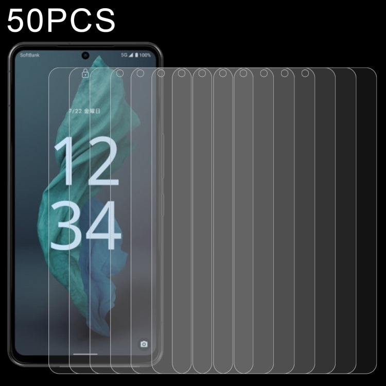 50 PCS 0.26mm 9H 2.5D Tempered Glass Film For Sharp Aquos R7