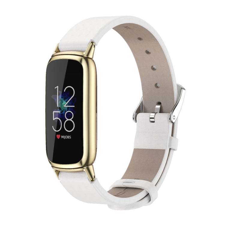 For Fitbit Luxe Mijobs Genuine Leather Watch Band