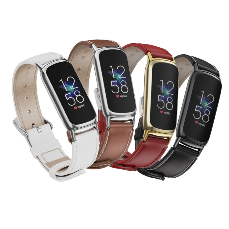 For Fitbit Luxe Mijobs Genuine Leather Watch Band