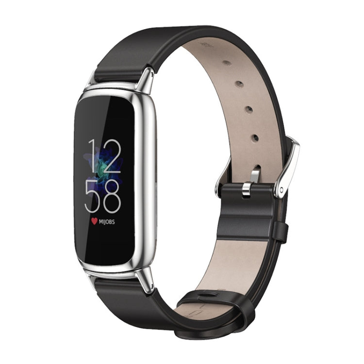 For Fitbit Luxe Mijobs Genuine Leather Watch Band