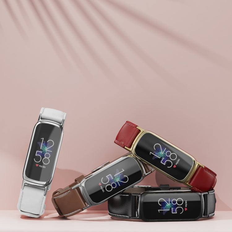For Fitbit Luxe Mijobs Genuine Leather Watch Band