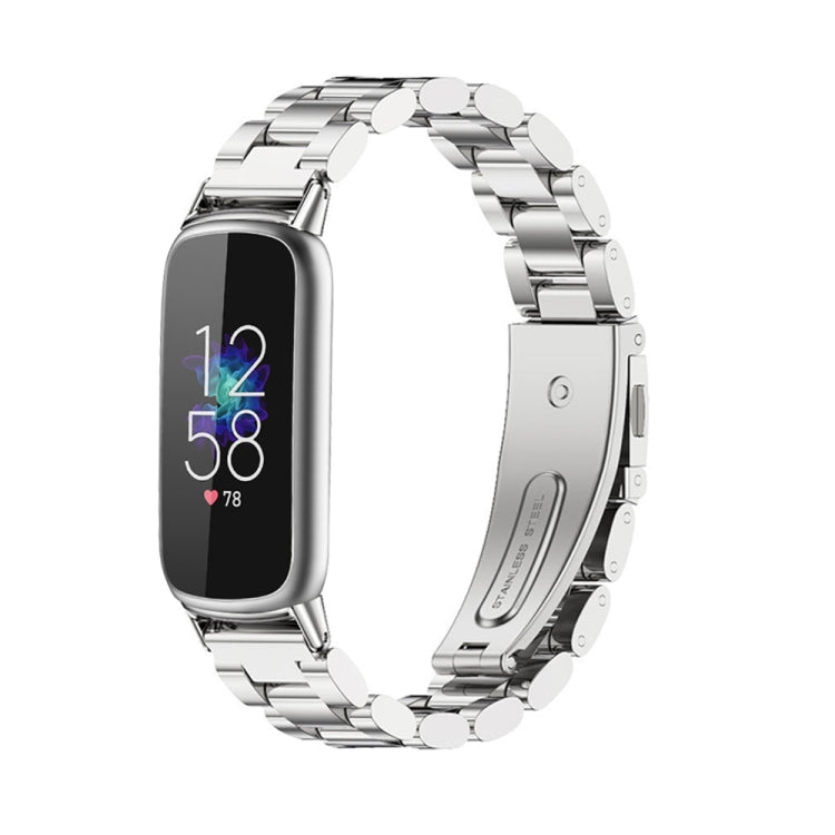 For Fitbit Luxe Mijobs Stainless Steel Metal Watch Band(Silver)