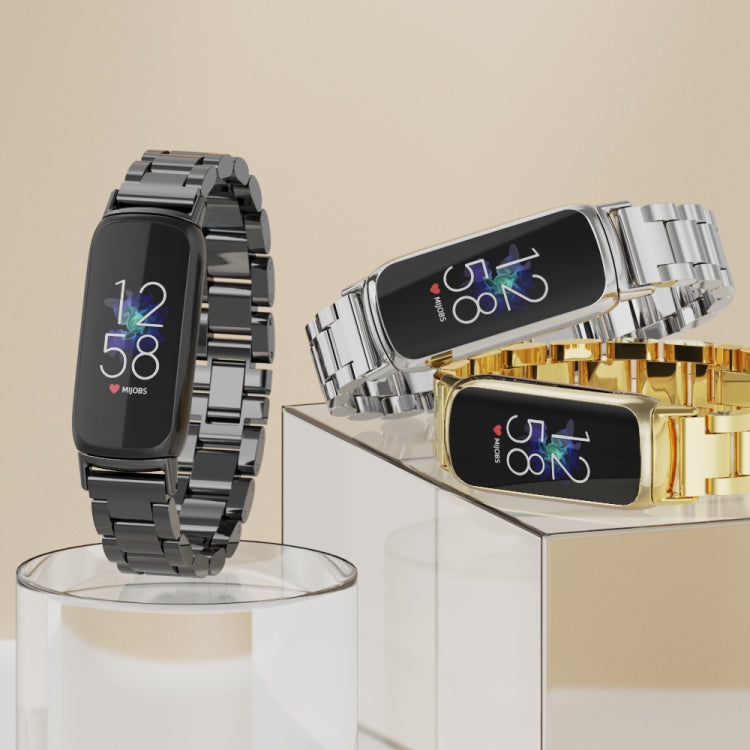 For Fitbit Luxe Mijobs Stainless Steel Metal Watch Band(Silver)