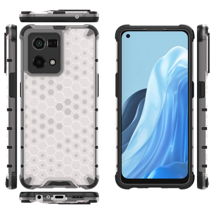 For OPPO Reno7 4G Shockproof Honeycomb PC + TPU Phone Case