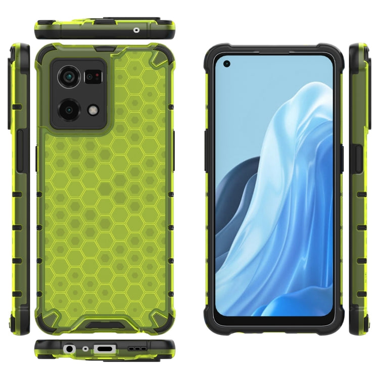 For OPPO Reno7 4G Shockproof Honeycomb PC + TPU Phone Case