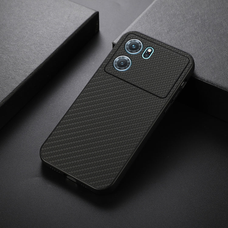For OPPO K10 5G Accurate Hole Carbon Fiber Texture PU Phone Case